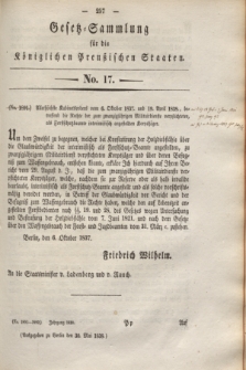 Gesetz-Sammlung für die Königlichen Preußischen Staaten. 1838, No.17 (30 Mai)