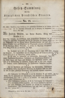 Gesetz-Sammlung für die Königlichen Preußischen Staaten. 1838, No.18 (31 Mai)