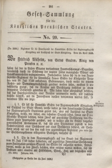 Gesetz-Sammlung für die Königlichen Preußischen Staaten. 1838, No. 20 (12 Juni) + dod.