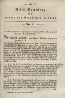 Gesetz-Sammlung für die Königlichen Preußischen Staaten. 1838, No. 21 (15 Juni)