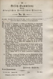 Gesetz-Sammlung für die Königlichen Preußischen Staaten. 1838, No. 25 (7 August)