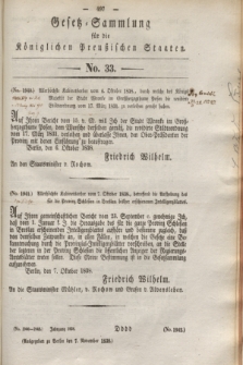 Gesetz-Sammlung für die Königlichen Preußischen Staaten. 1838, No. 33 (7 November)