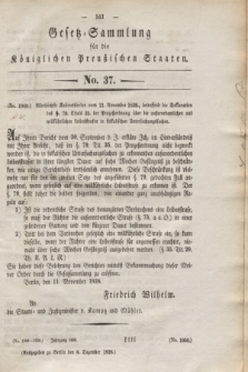 Gesetz-Sammlung für die Königlichen Preußischen Staaten. 1838, No. 37 (8 Dezember)