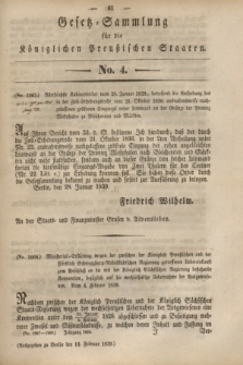 Gesetz-Sammlung für die Königlichen Preußischen Staaten. 1839, No. 4 (14 Februar)