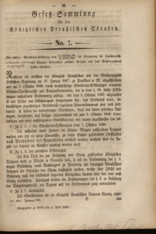 Gesetz-Sammlung für die Königlichen Preußischen Staaten. 1839, No. 7 (4 April)