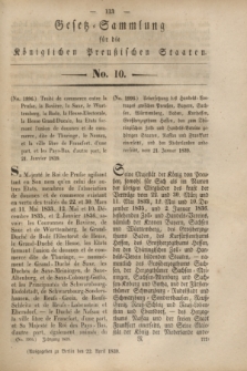 Gesetz-Sammlung für die Königlichen Preußischen Staaten. 1839, No. 10 (22 April)