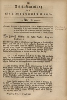 Gesetz-Sammlung für die Königlichen Preußischen Staaten. 1839, No. 19 (3 August)