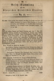 Gesetz-Sammlung für die Königlichen Preußischen Staaten. 1839, No. 21 (28 September)