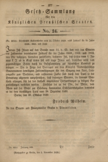 Gesetz-Sammlung für die Königlichen Preußischen Staaten. 1839, No. 24 (5 November)