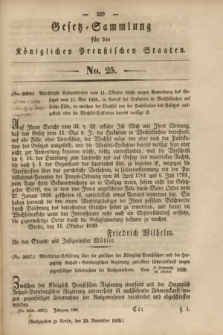 Gesetz-Sammlung für die Königlichen Preußischen Staaten. 1839, No. 25 (30 November)