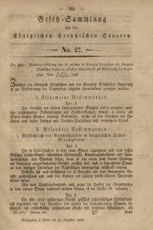 Gesetz-Sammlung für die Königlichen Preußischen Staaten. 1839, No. 27 (24 Dezember)