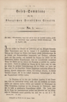 Gesetz-Sammlung für die Königlichen Preußischen Staaten. 1840, No. 1 (18 Januar)