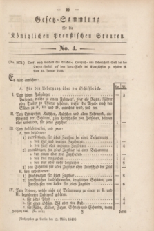 Gesetz-Sammlung für die Königlichen Preußischen Staaten. 1840, No. 4 (12 März) + dod.