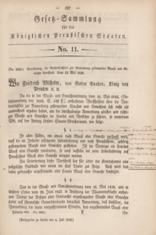 Gesetz-Sammlung für die Königlichen Preußischen Staaten. 1840, No. 11 (4 Juli)