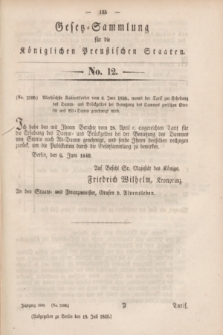 Gesetz-Sammlung für die Königlichen Preußischen Staaten. 1840, No. 12 (18 Juli)