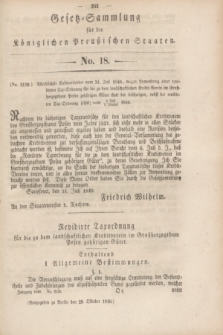 Gesetz-Sammlung für die Königlichen Preußischen Staaten. 1840, No. 18 (29 Oktober)
