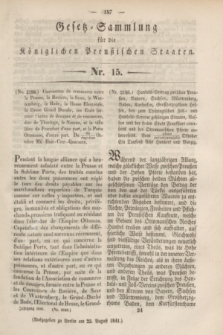 Gesetz-Sammlung für die Königlichen Preußischen Staaten. 1841, Nr. 15 (23 August) + dod.