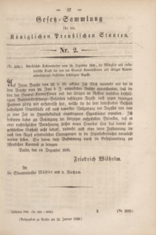 Gesetz-Sammlung für die Königlichen Preußischen Staaten. 1842, Nr. 2 (18 Januar)