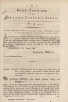 Gesetz-Sammlung für die Königlichen Preußischen Staaten. 1842, Nr. 6 (7 März)