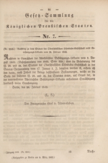 Gesetz-Sammlung für die Königlichen Preußischen Staaten. 1842, Nr. 7 (9 März)