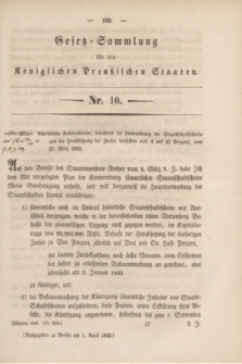 Gesetz-Sammlung für die Königlichen Preußischen Staaten. 1842, Nr. 10 (1 April)