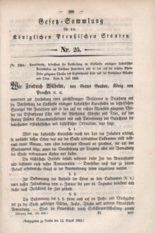 Gesetz-Sammlung für die Königlichen Preußischen Staaten. 1843, Nr. 25 (15 August)