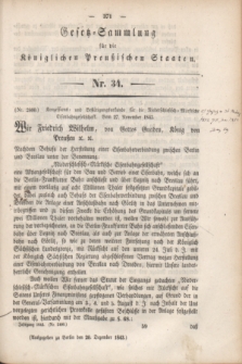 Gesetz-Sammlung für die Königlichen Preußischen Staaten. 1843, Nr. 34 (20 Dezember) + dod.