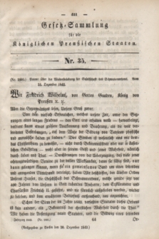 Gesetz-Sammlung für die Königlichen Preußischen Staaten. 1843, Nr. 35 (30 Dezember)