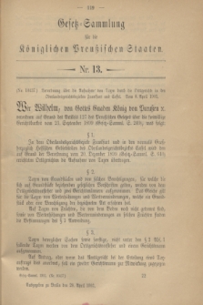 Gesetz-Sammlung für die Königlichen Preußischen Staaten. 1903, Nr. 13 (28 April)