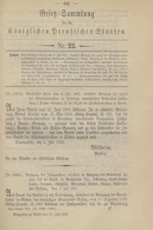 Gesetz-Sammlung für die Königlichen Preußischen Staaten. 1903, Nr. 22 (17 Juli)