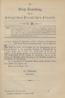 Gesetz-Sammlung für die Königlichen Preußischen Staaten. 1903, Nr 26 (14 September)