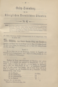 Gesetz-Sammlung für die Königlichen Preußischen Staaten. 1904, Nr. 6 (22 März)