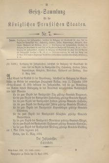 Gesetz-Sammlung für die Königlichen Preußischen Staaten. 1904, Nr. 7 (14 April)