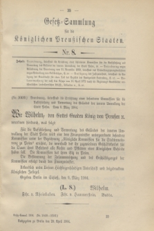 Gesetz-Sammlung für die Königlichen Preußischen Staaten. 1904, Nr. 8 (29 April)