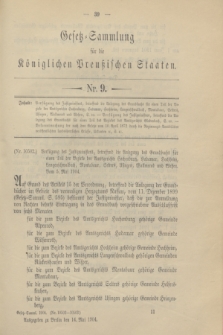 Gesetz-Sammlung für die Königlichen Preußischen Staaten. 1904, Nr. 9 (14 Mai)