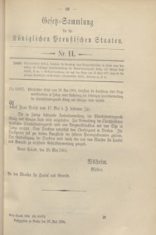 Gesetz-Sammlung für die Königlichen Preußischen Staaten. 1904, Nr. 11 (27 Mai)