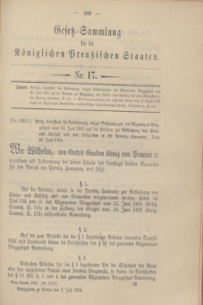 Gesetz-Sammlung für die Königlichen Preußischen Staaten. 1904, Nr. 17 (2 Juli)