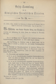 Gesetz-Sammlung für die Königlichen Preußischen Staaten. 1904, Nr. 18 (5 Juli)