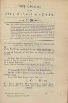 Gesetz-Sammlung für die Königlichen Preußischen Staaten. 1904, Nr. 20 (19 Juli)