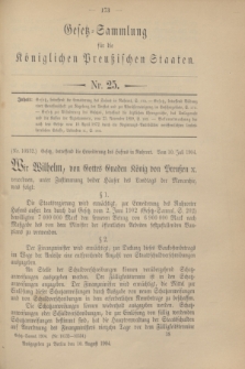 Gesetz-Sammlung für die Königlichen Preußischen Staaten. 1904, Nr. 25 (10 August)