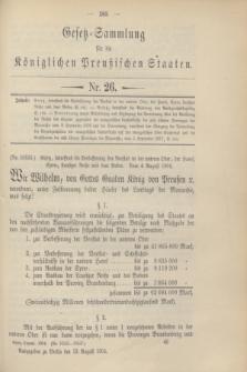 Gesetz-Sammlung für die Königlichen Preußischen Staaten. 1904, Nr. 26 (13 August)