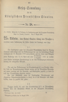 Gesetz-Sammlung für die Königlichen Preußischen Staaten. 1904, Nr. 28 (24 August)