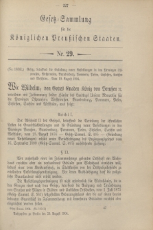 Gesetz-Sammlung für die Königlichen Preußischen Staaten. 1904, Nr. 29 (25 August)