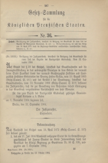Gesetz-Sammlung für die Königlichen Preußischen Staaten. 1904, Nr. 36 (13 Oktober)