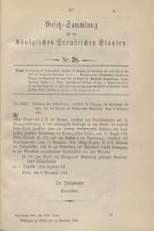 Gesetz-Sammlung für die Königlichen Preußischen Staaten. 1904, Nr. 38 (14 November)