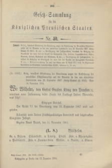 Gesetz-Sammlung für die Königlichen Preußischen Staaten. 1904, Nr. 40 (13 Dezember)