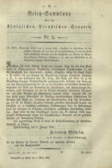 Gesetz-Sammlung für die Königlichen Preußischen Staaten. 1855, Nr. 5 (1 März)