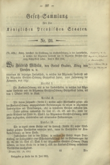 Gesetz-Sammlung für die Königlichen Preußischen Staaten. 1855, Nr. 20 (14 Juni)