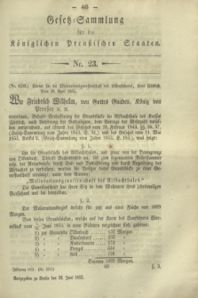 Gesetz-Sammlung für die Königlichen Preußischen Staaten. 1855, Nr. 23 (22 Juni)