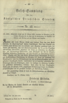Gesetz-Sammlung für die Königlichen Preußischen Staaten. 1855, Nr. 43 (29 November)